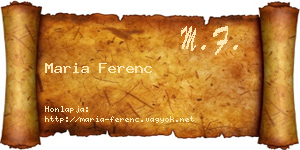 Maria Ferenc névjegykártya